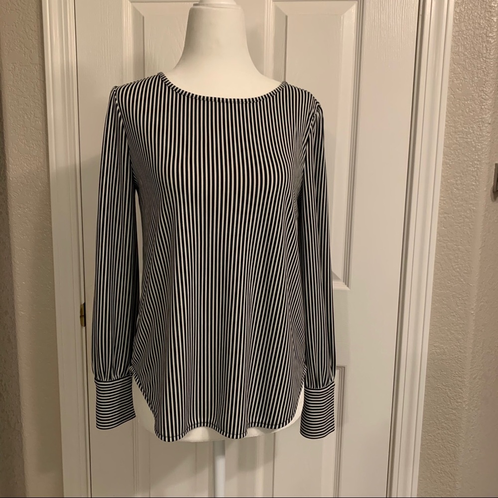 Striped Top with cuffed styled Wrist